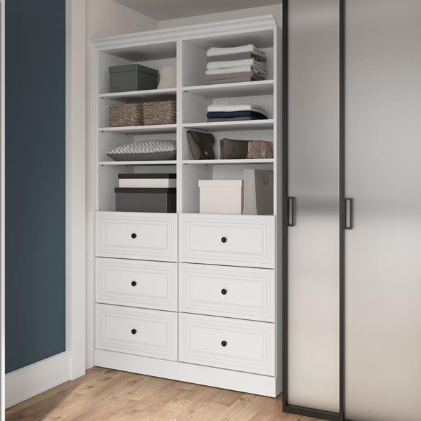 Traditional Closet System with Shelves & Drawers, 50W x 20D