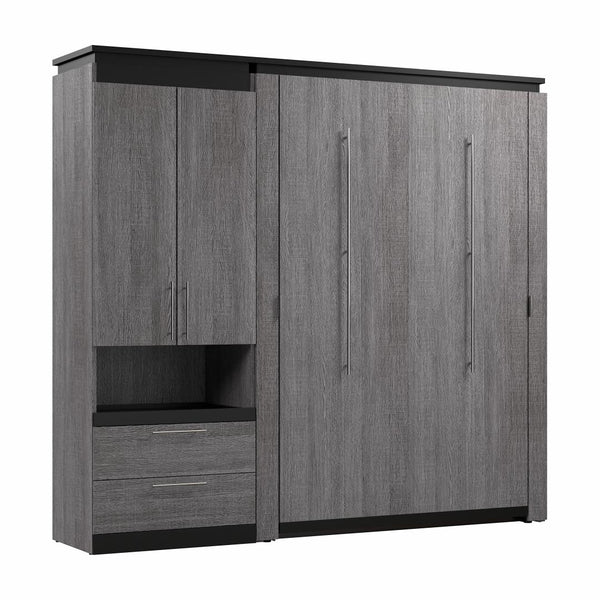 Full Murphy Bed with Storage Cabinet and Pull-Out Shelf (91W)