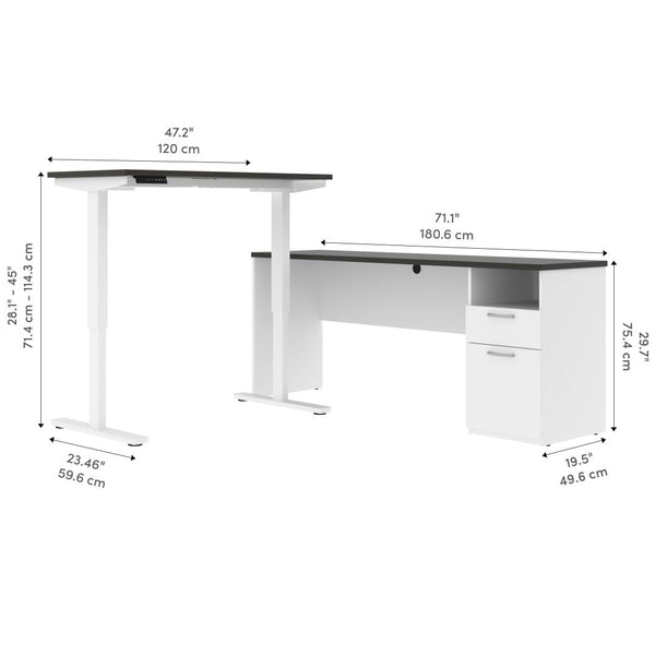 72W L-Shaped Electric Standing Desk