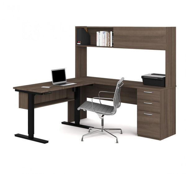 2-Piece set including a standing desk and a desk with hutch