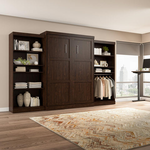 Queen Murphy Bed with 2 Shelving Units (137W)