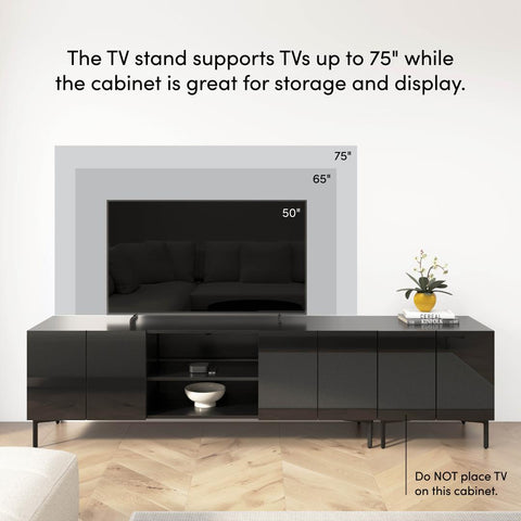 94W Modular Entertainment Center with TV Stand and Storage Cabinet