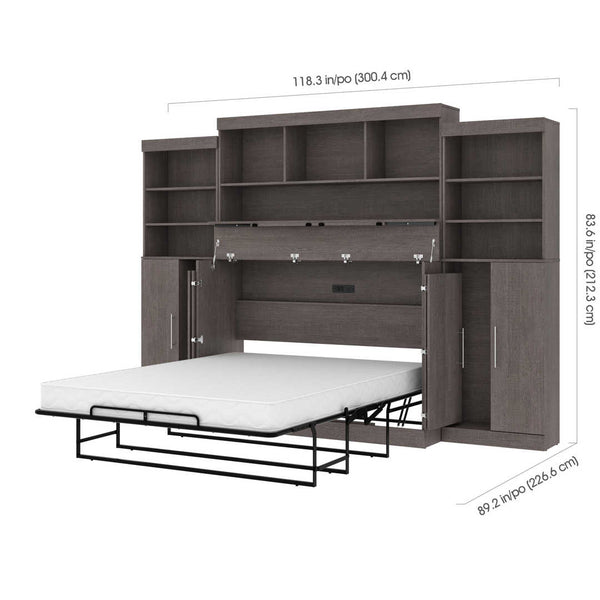 6-Piece Set Including One Queen Cabinet Bed with Mattress and Assorted Storage Units