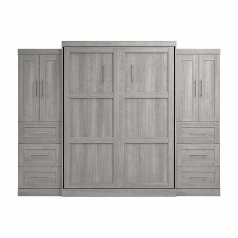 Queen Murphy Bed with Closet Storage Cabinets (115W)