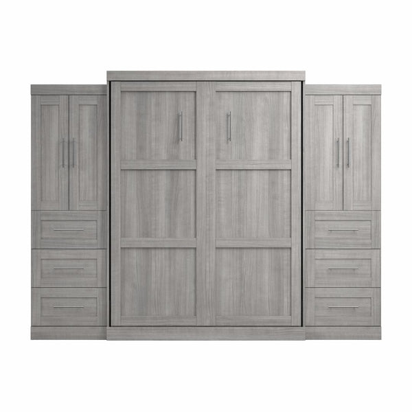 Queen Murphy Bed with Closet Storage Cabinets (115W)