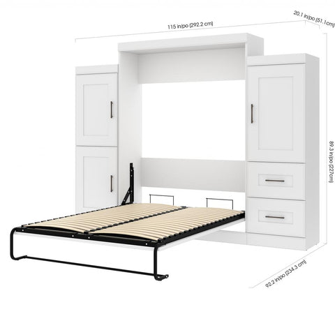 Queen Murphy Bed and 2 Storage Units (115”)