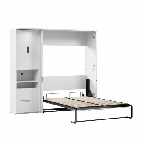 84W Full Murphy Bed with Storage Cabinet