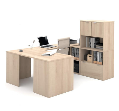 U-Shaped Executive Desk with Hutch
