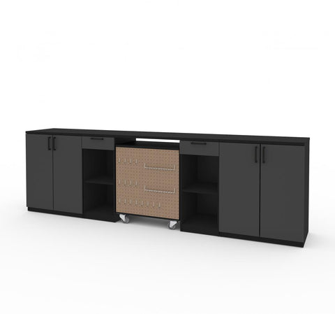 4-Piece Set with 2-Drawer Workbench and Base Cabinets