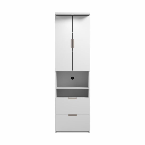 24W Tall Storage Cabinet with Doors and Drawers