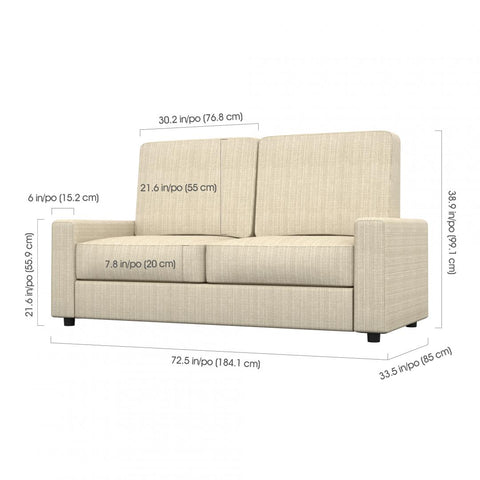 Full Murphy Bed with Sofa and Shelving Unit (90W)