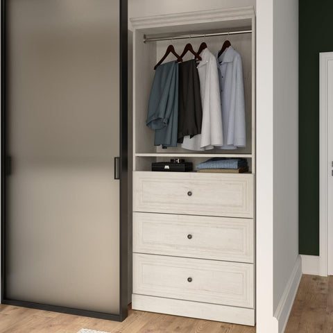 Traditional Closet System with Drawers, 36W x 20D