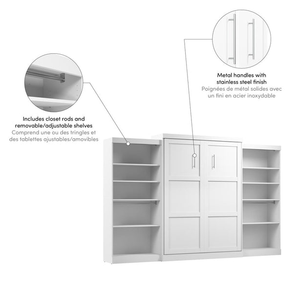 Queen Murphy Bed with 2 Shelving Units (137W)