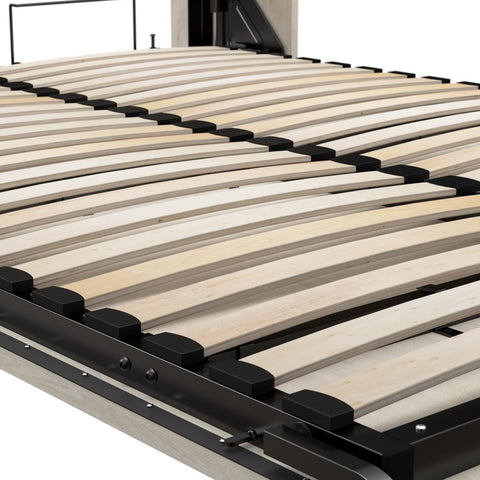 Full Murphy Bed and 2 Shelving Units with Drawers (120W)