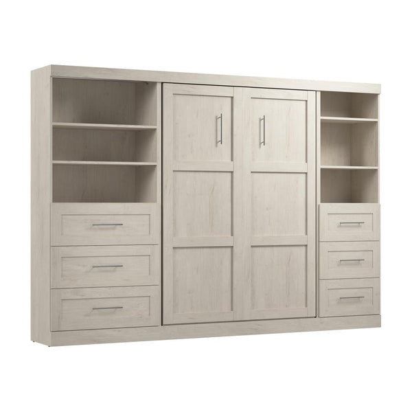 Full Murphy Bed and 2 Shelving Units with Drawers (120W)