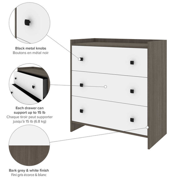 36W Dresser with 3 Drawers