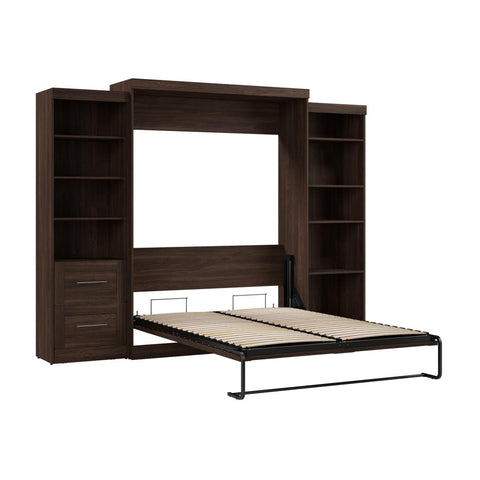 115W Queen Size Murphy Bed with Pull-Out Desk and Storage
