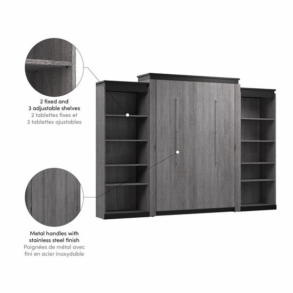 Queen Murphy Bed with Shelves (126W)
