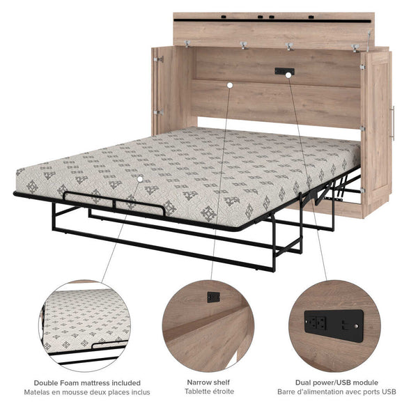 66W Queen Cabinet Bed with Mattress