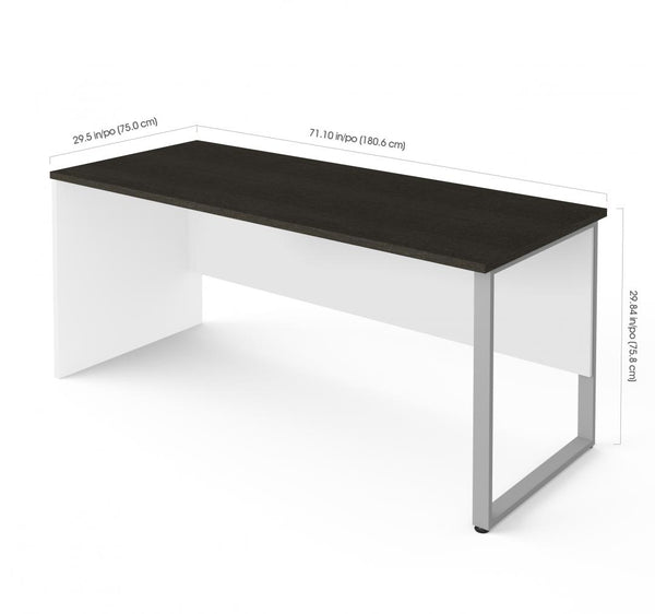 72W Table Desk with Rectangular Metal Leg