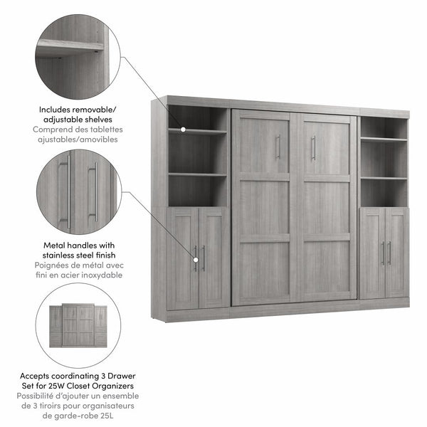 Full Murphy Bed with Closet Storage Organizers (109W)