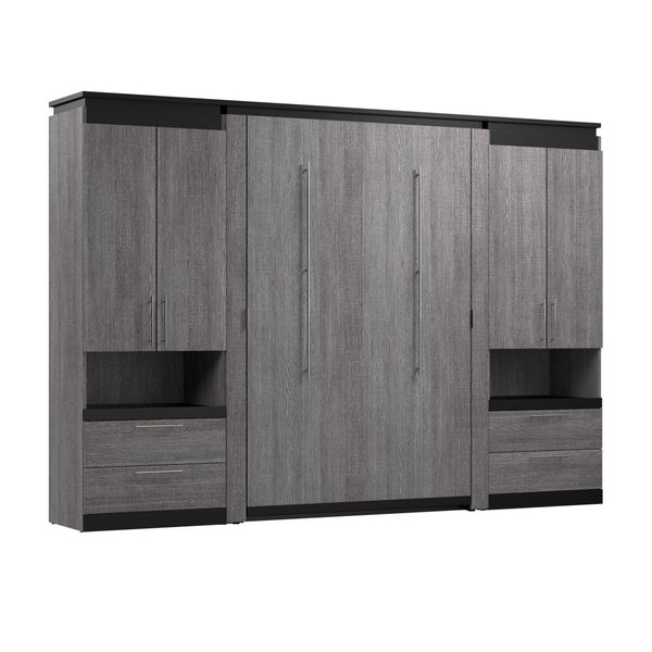 Full Murphy Bed with Storage Cabinets and Pull-Out Shelves (120W)