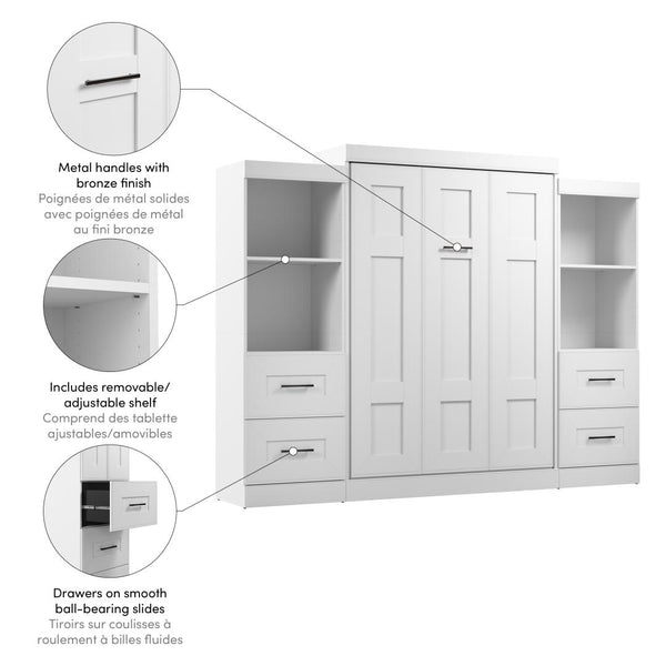 Full Murphy Bed and Closet Organizers with Drawers (110W)