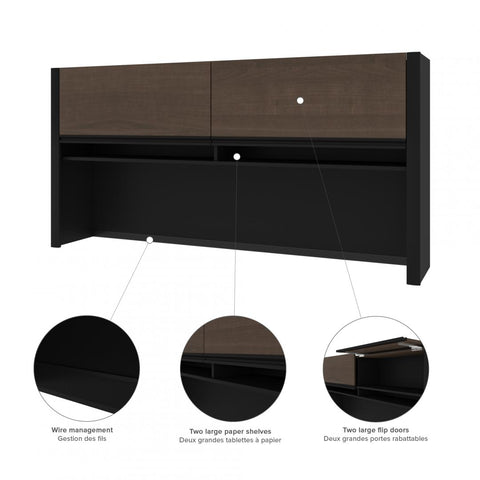 72W L-Shaped Desk with Hutch and Lateral File Cabinet