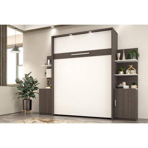 Queen Murphy Bed with Floating Shelves (104W)