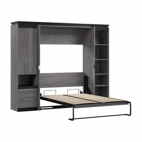 Full Murphy Bed with Storage Cabinet and Shelves (100W)