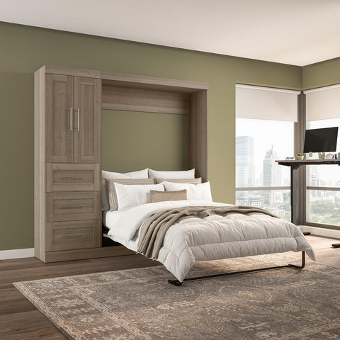 Full Murphy Bed with Closet Organizer with Drawers (84W)