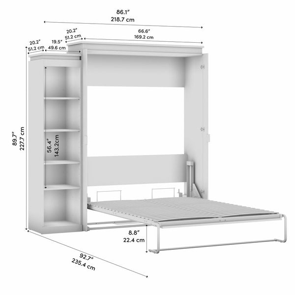 Queen Murphy Bed with Shelves (87W)