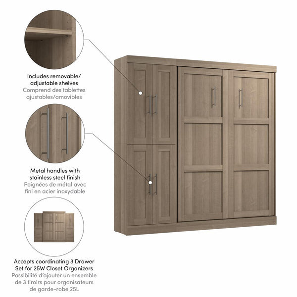 Full Murphy Bed with Closet Organizer (84W)
