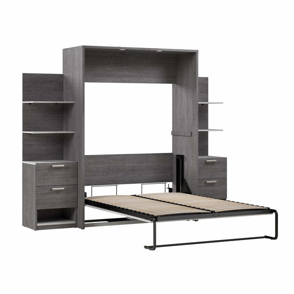 Full Murphy Bed with Nightstands and Floating Shelves (99W)