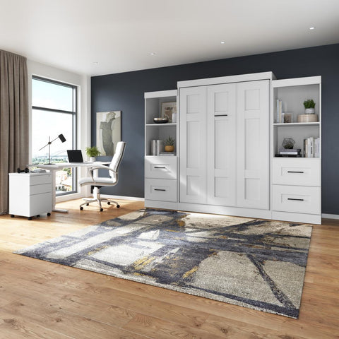 Full Murphy Bed and Closet Organizers with Drawers (110W)