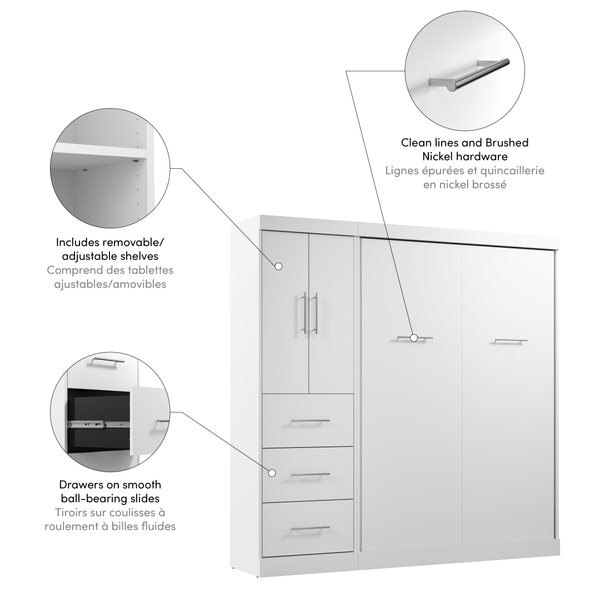 Full Murphy Bed with Wardrobe (84W)
