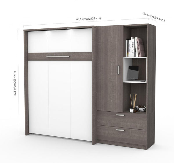 Full Murphy Bed with Storage Cabinet (95W)