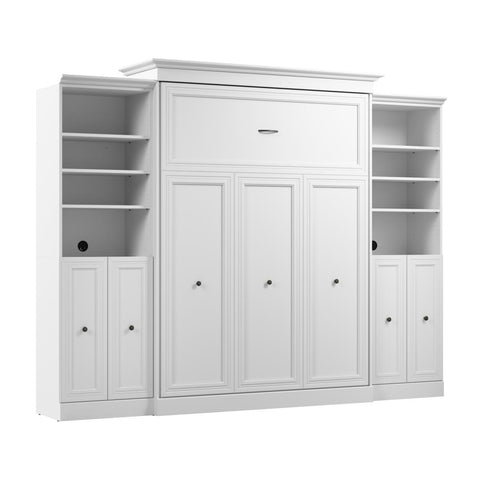 Queen Murphy Bed and 2 Closet Organizers with Doors (115W)