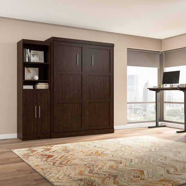 Queen Murphy Bed and Closet Organizer with Doors (90W)