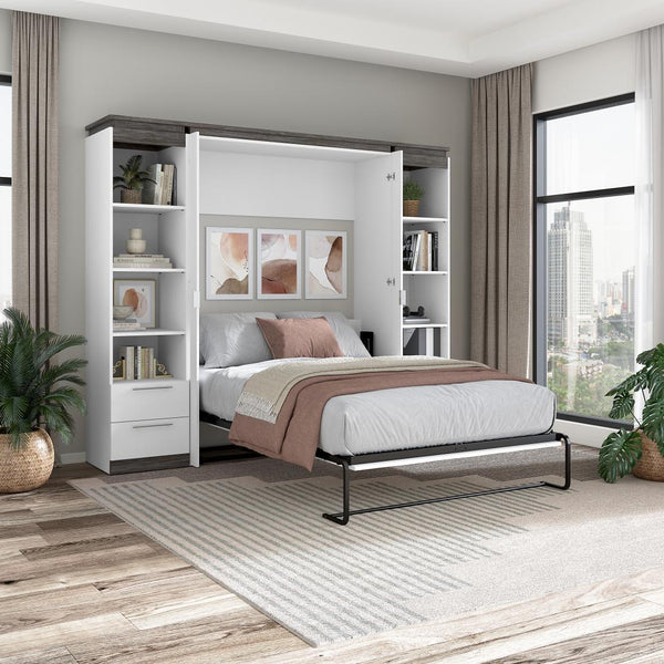 Full Murphy Bed with Shelves and Drawers (100W)