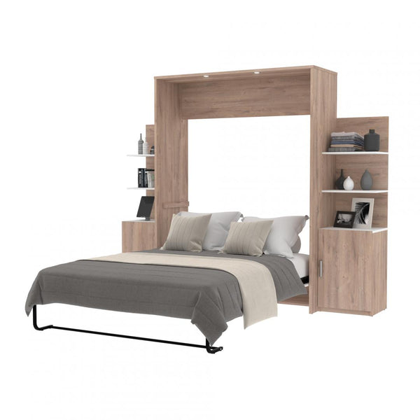 Queen Murphy Bed with Floating Shelves (104W)