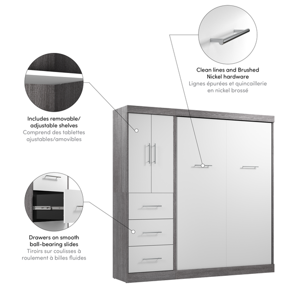 Full Murphy Bed with Wardrobe (84W)