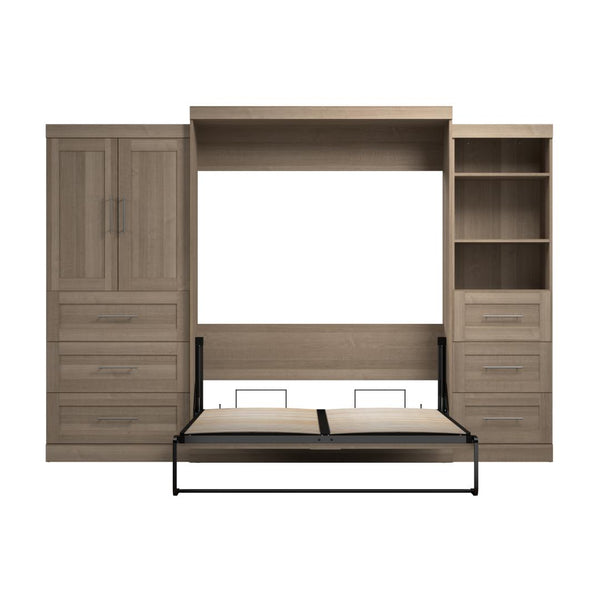 Queen Murphy Bed with Open and Concealed Storage (126W)