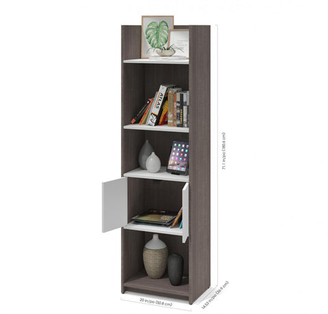 Small Sliding Desk with Shelving Unit