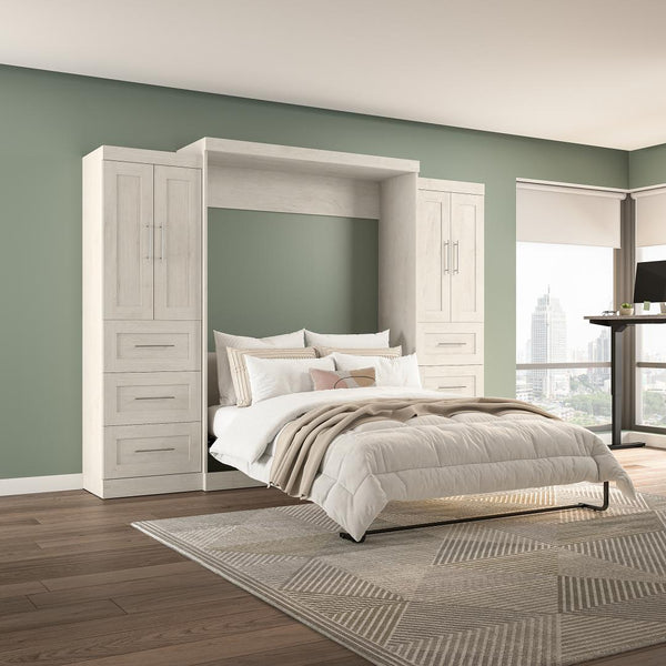Queen Murphy Bed with Closet Storage Cabinets (115W)