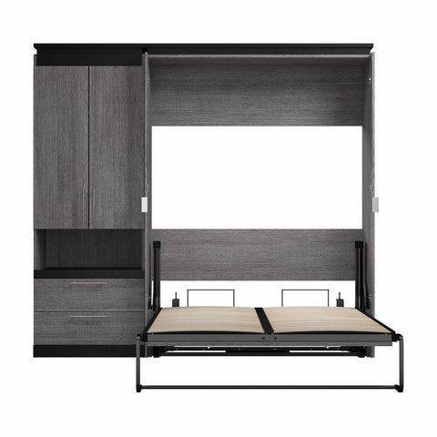 Full Murphy Bed with Storage Cabinet and Pull-Out Shelf (91W)