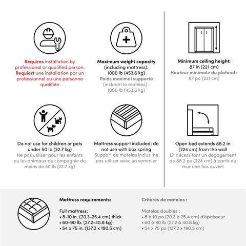 Full Murphy Bed with Closet Organizers (113W)