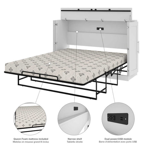 66W Queen Cabinet Bed with Mattress