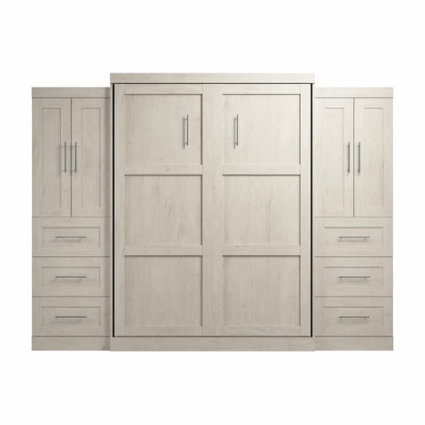 Queen Murphy Bed with Closet Storage Cabinets (115W)