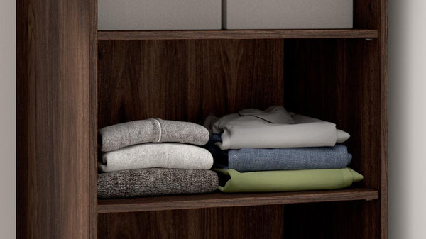 25W Pull-Out Desk Cabinet with Shelves and Hidden Storage